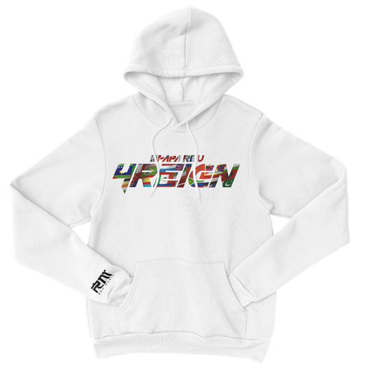 White Hoodie with Multi-Colored 4REIGN Logo